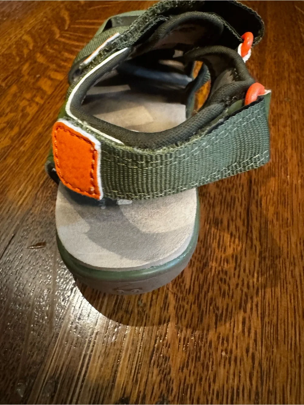 See Kai Run Olive Green & Orange Accent Kids Sandals